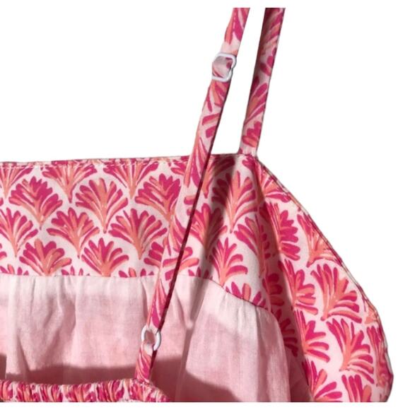 Vineyard Vines Tiny Leaves Swing Beach Dress Pink and White - Picture 5 of 10